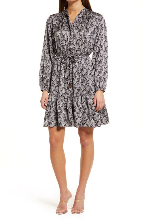Bishop + Young Cameron Print Tiered Long Sleeve Dress in Night Botanical