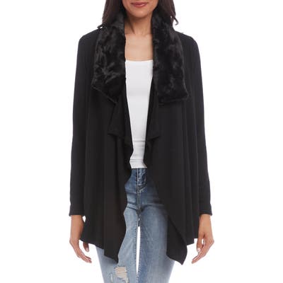 Karen Kane Faux Fur Collar Jacket, Black