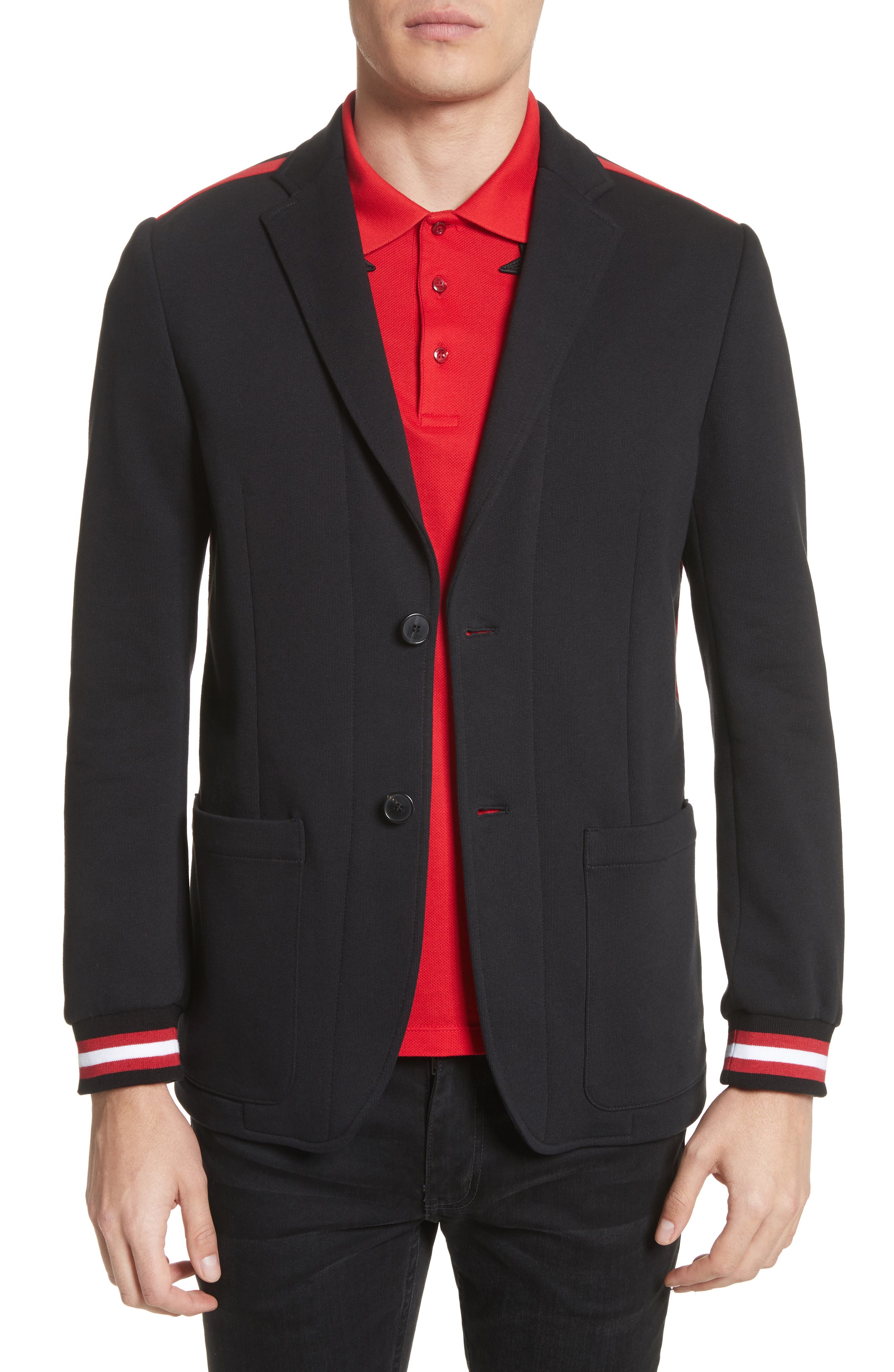 Givenchy Stripe Trim Jersey Sport Coat 