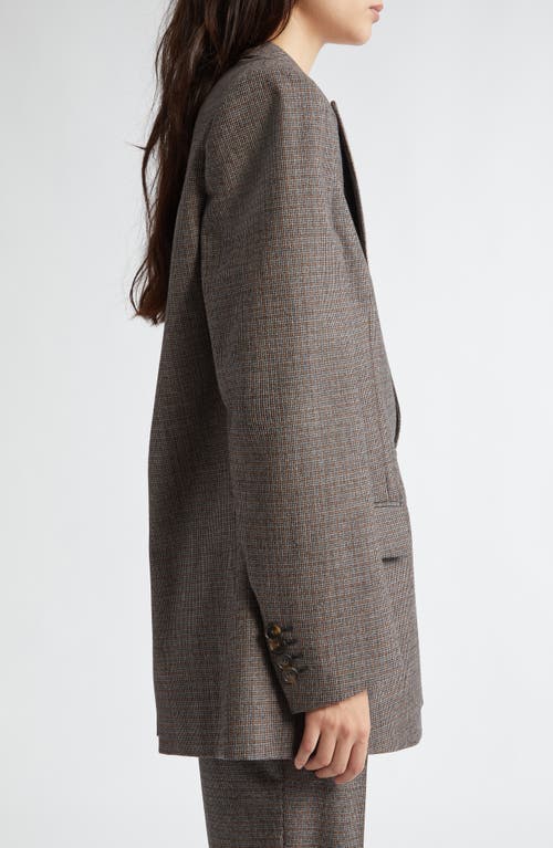 STELLA MCCARTNEY STELLA MCCARTNEY MICROHOUNDSTOOTH CHECK OVERSIZE WOOL BLAZER