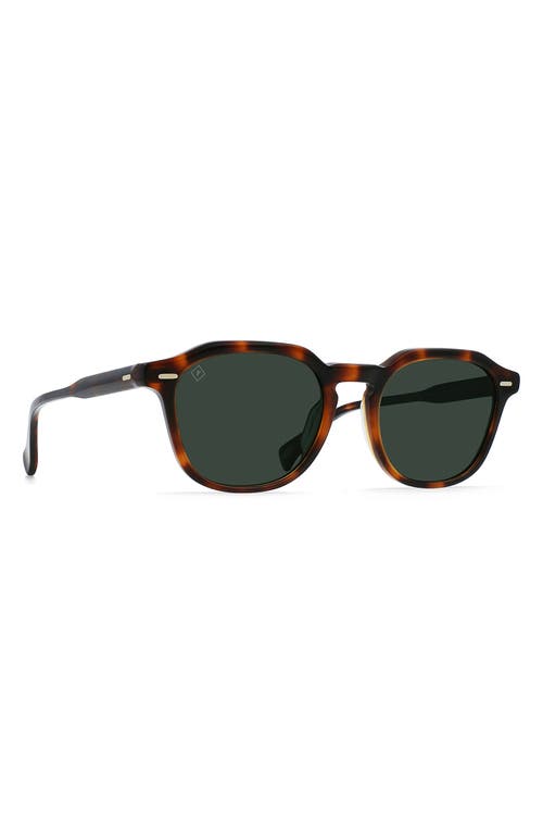 Raen Clyve 52mm Polarized Round Sunglasses In Espresso Tortoise/green Polar