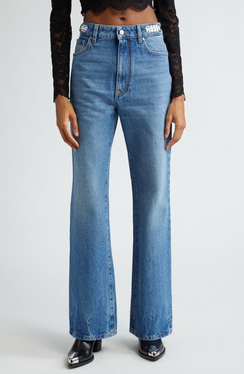 Rabanne 1969 Signature Discs High Waist Wide Leg Jeans Denim Stone at Nordstrom,