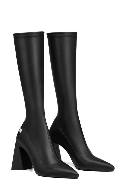 NAKED WOLFE Vapor Pointed Toe Mid Calf Boot in Black