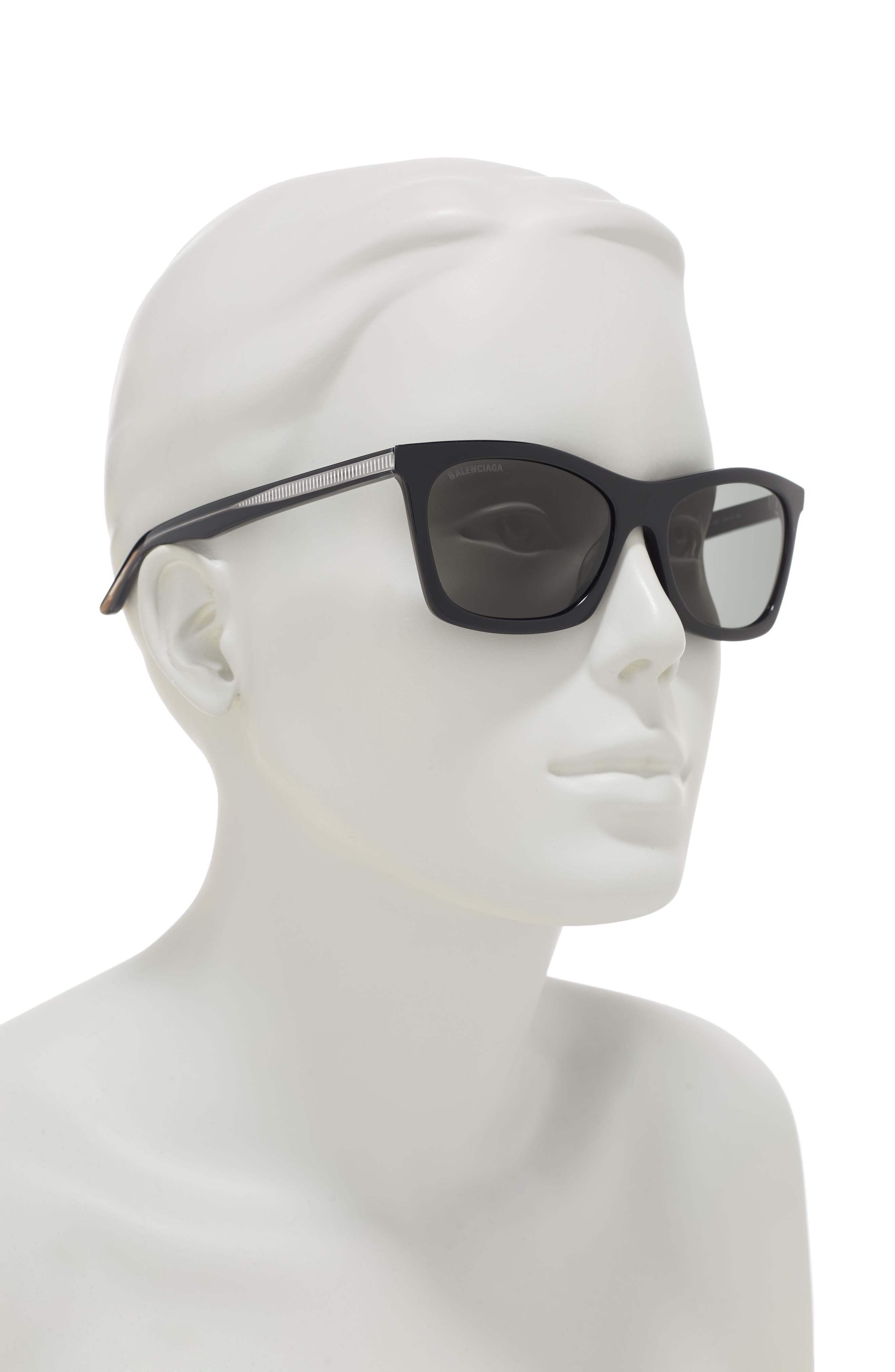 Balenciaga 54mm Core Square Sunglasses In Black Black Grey