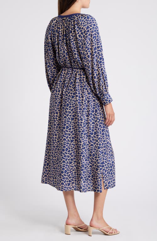 Shop Tommy Bahama Safari Spots Puff Sleeve Midi Dress In Island Navy