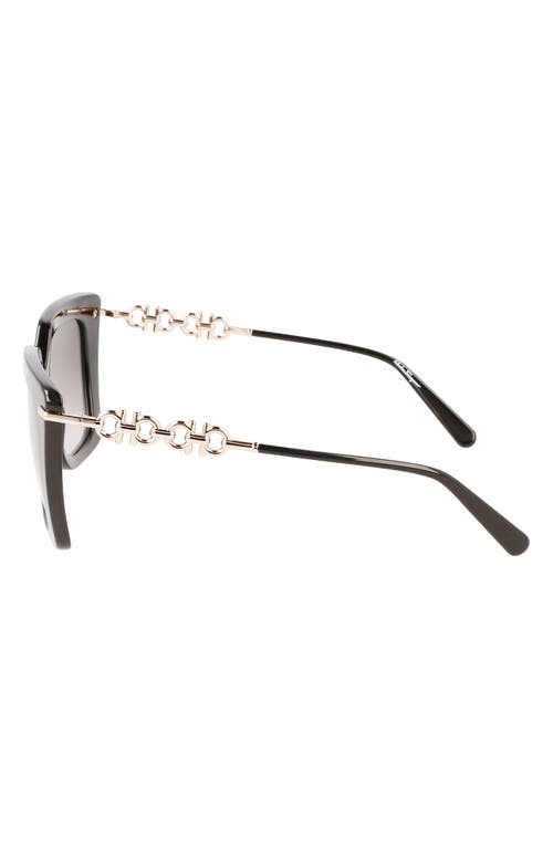 Ferragamo Gancini 51mm Rectangular Sunglasses In Black