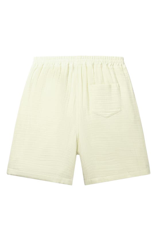 Shop Daily Paper Enzi Cotton Seersucker Shorts In Icing Yellow