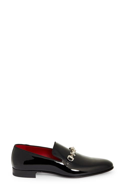 Shop Christian Louboutin Equiswing Patent Bit Loafer In J323 Black/lin Loubi