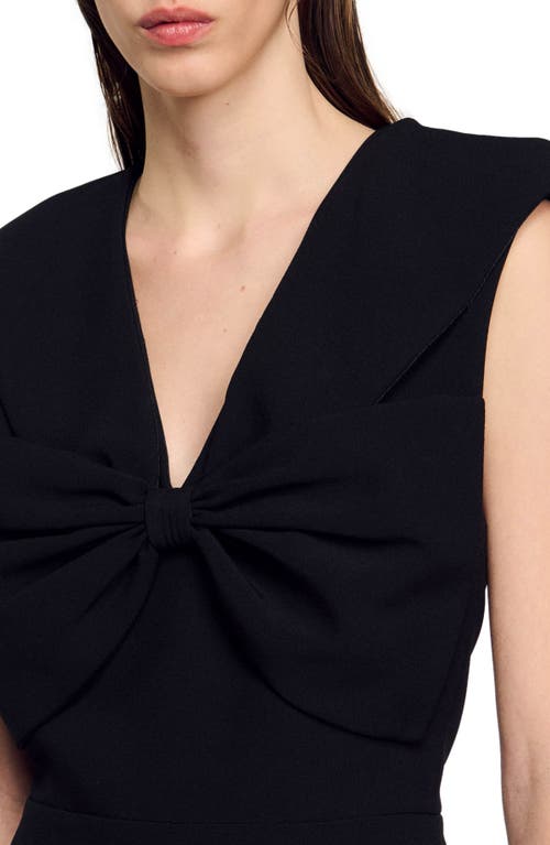 Shop Sandro Short Dress With Bow In Black