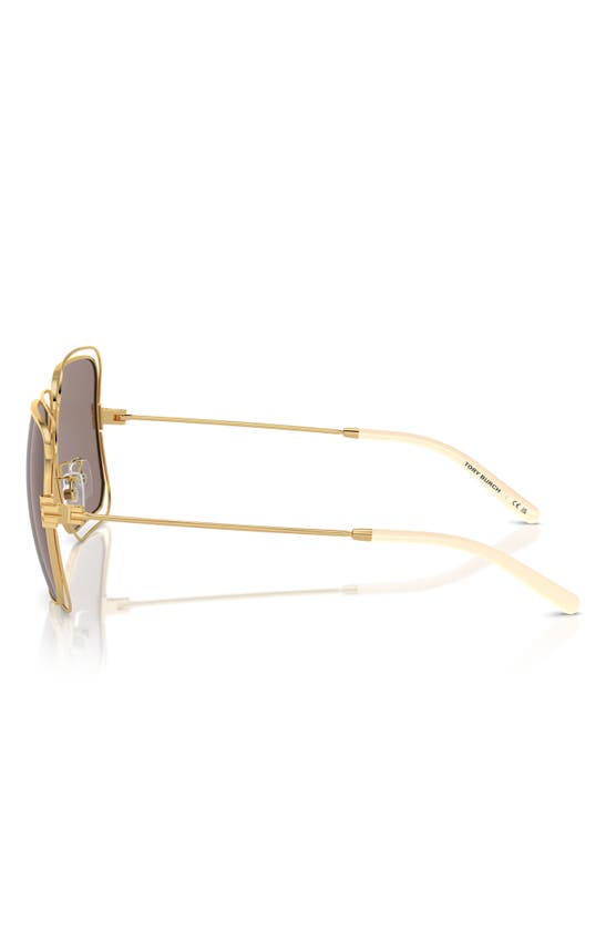 Tory Burch 57mm Eleanor Square Sunglasses In Gold