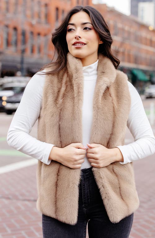 Donna Salyers Fabulous-furs Donna Salyers Fabulous Furs Signature Series Hook Faux Fur Vest In Vintage Mink