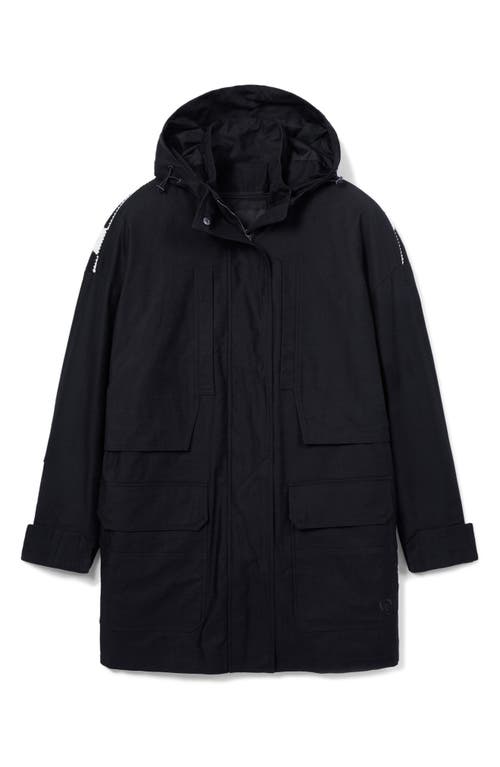 Desigual Floral Padded Coat In Black