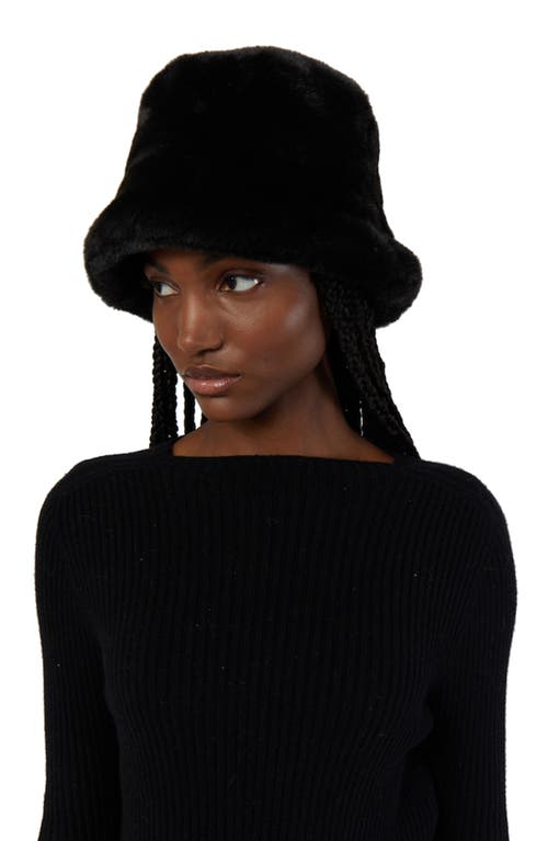 Gilly Koba Faux Fur Bucket Hat in Noir