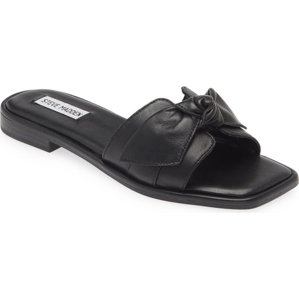Shop Steve Madden Tatum Slide Sandal In Black Leather