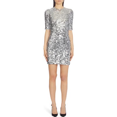 Dolce & gabbana Paillette Minidress, US / 44 IT - Metallic