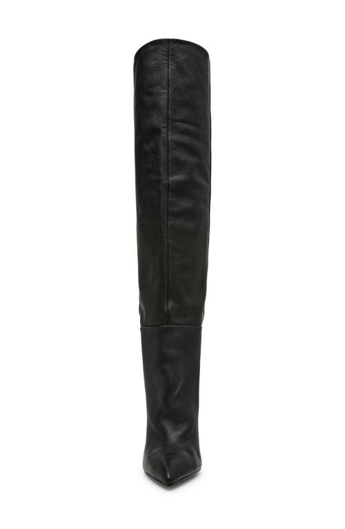 Shop Steve Madden Bellamie Pointed Toe Over The Knee Boot In Black Leather