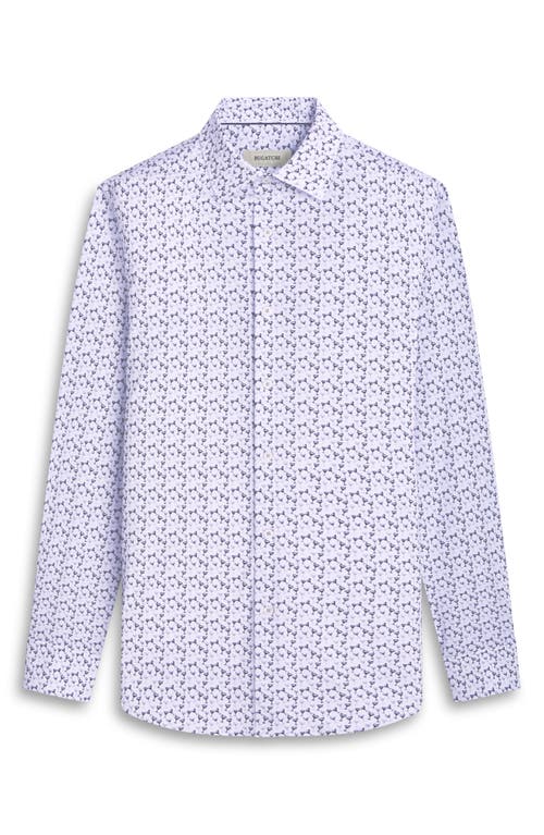 Shop Bugatchi James Ooohcotton® Martini Print Button-up Shirt In White