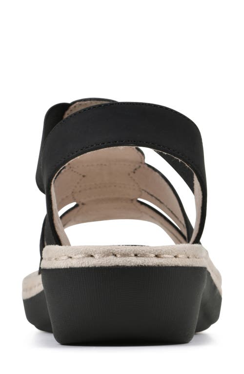 Cliffs By White Mountain Camryn Strappy Wedge Sandal In Black/nubuck