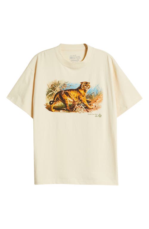 Shop Id Supply Co Tiger Eyes Cotton Graphic T-shirt In Cream