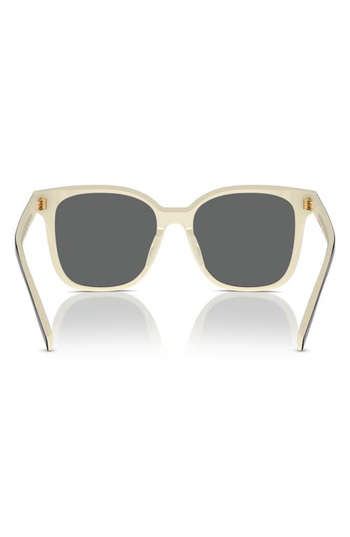 Shop Tory Burch 53mm Square Sunglasses In Black/ivory