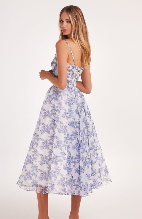 Shop Milla Spaghetti Strap Midi Dress With A Floral Print In Blue Hydrangea