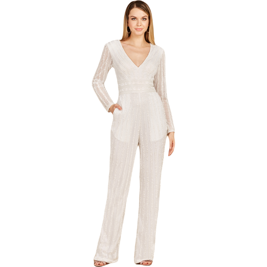 Lara New York Long Sleeve Jump Suit In Ivory