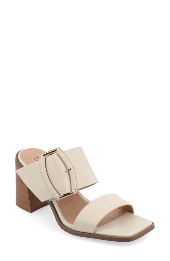 Journee Collection Block Heel Sandal In Bone