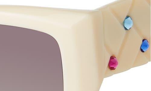 Kurt Geiger London 54mm Rectangular Sunglasses In Bone Opaque/gray Gradient