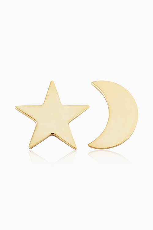 Oradina 14k Yellow Gold Night Sky Studs In Yellow Gold