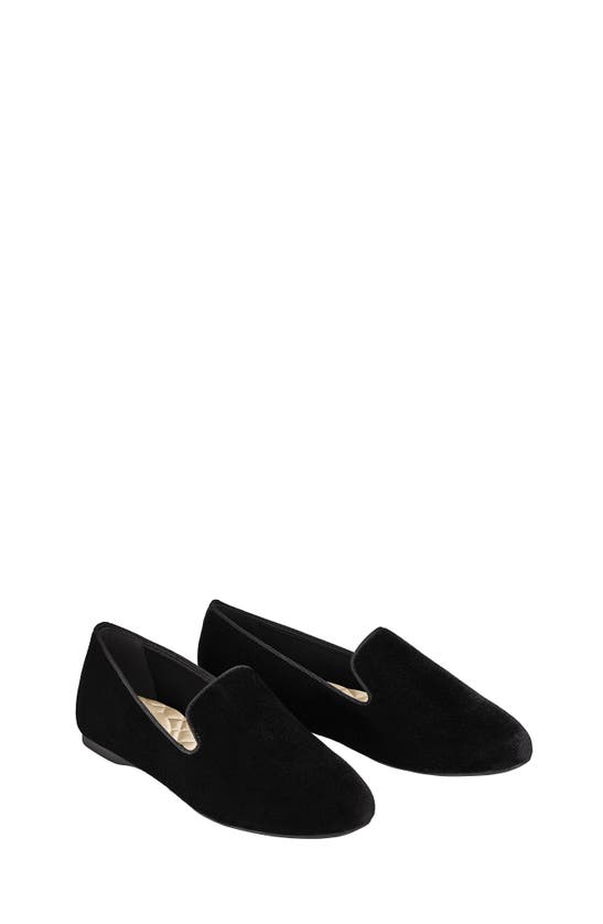 Shop Birdies Starling Velvet Flat In Black Velvet