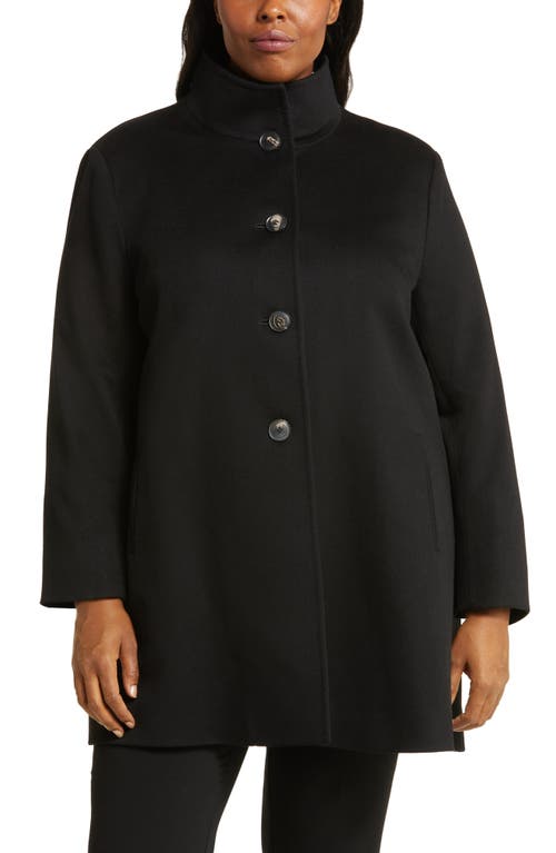 Dawn Stand Collar Wool Coat in Black