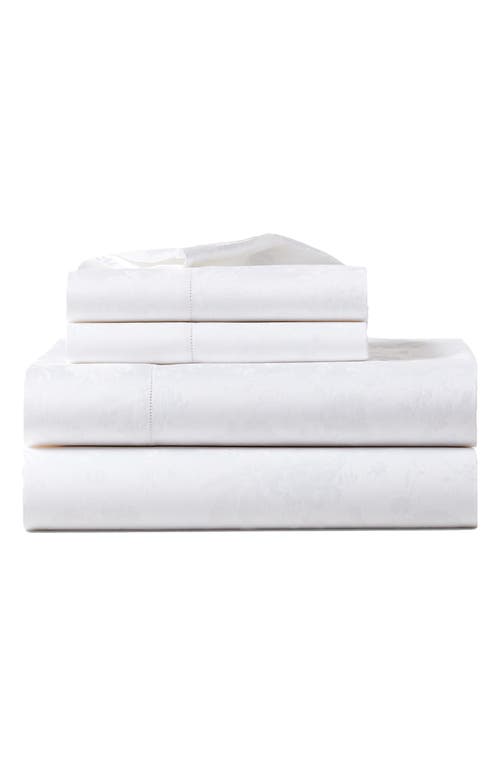 Ralph Lauren Bethany 350 Thread Count Organic Cotton Jacquard Fitted Sheet in Studio White at Nordstrom, Size King