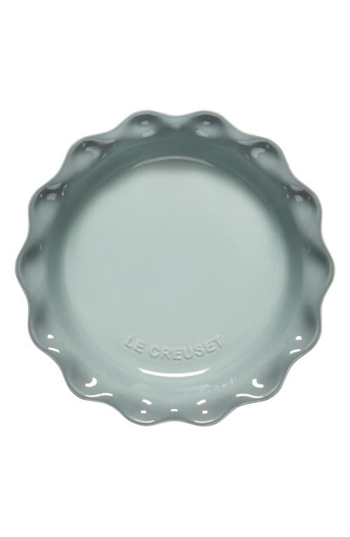 Shop Le Creuset Heritage 9-inch Stoneware Pie Dish In Sea Salt