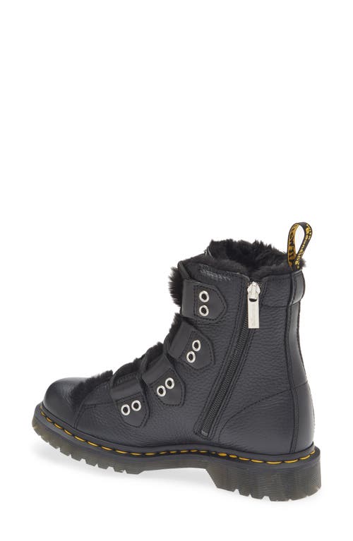 Dr. Martens' Dr. Martens 1460 Faux Fur Trim Ghillie Boot In Black