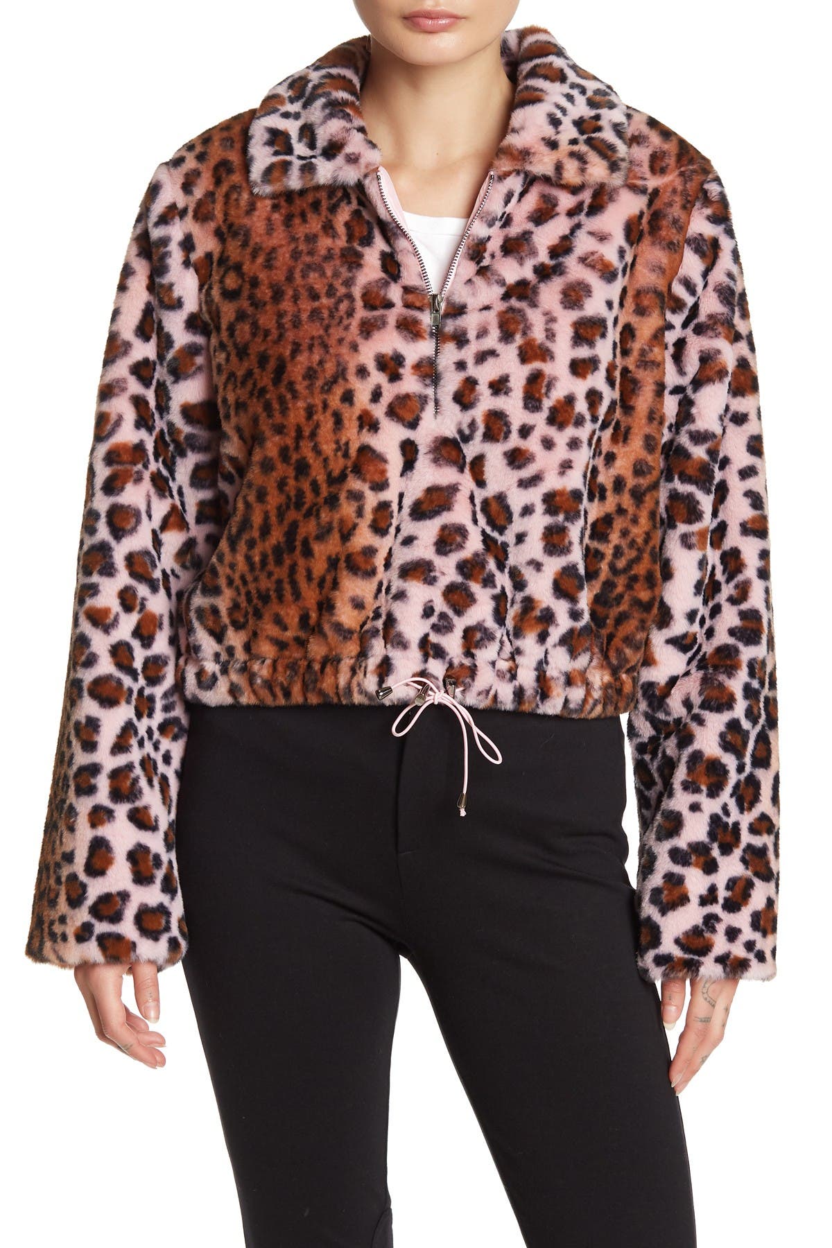 animal print cropped jacket