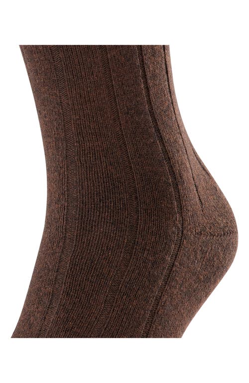 Falke Lhasa Wool & Cashmere Dress Socks In Brown