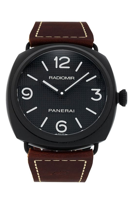 Shop Watchfinder & Co. Panerai  Radiomir Manual Leather Strap Watch, 45mm In Black