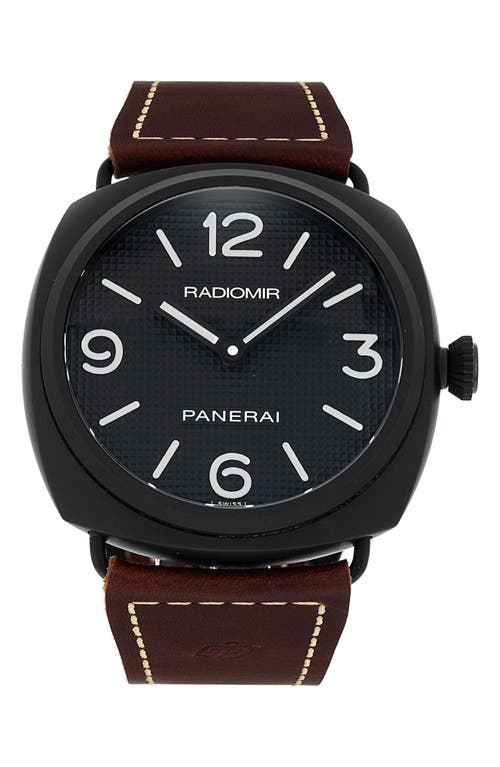 Watchfinder & Co. Panerai Preowned Radiomir Manual Leather Strap Watch, 45mm in Black at Nordstrom