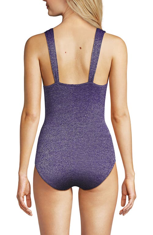 Shop Lands' End Slendersuit Grecian Tummy Control One Piece Swimsuit In Amethyst Shine