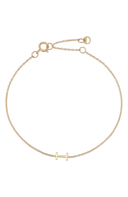 Initial Pendant Bracelet in 14K Yellow Gold-I