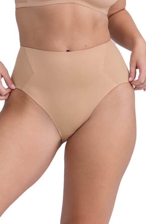 Soma Intimates High Leg Nylon/Spandex Marine Scroll Dot/IV NWT Panties Size  L