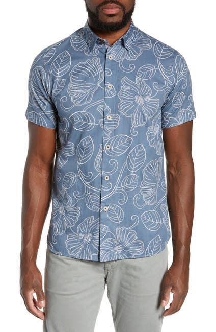 Ted Baker London | Eraser Slim Fit Short Sleeve Hawaiian Shirt ...