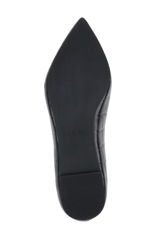 Shop L Agence L'agence Brielle Pointed Toe Loafer In Black Croco Embossed