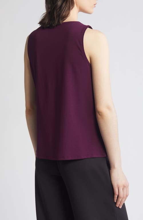 Shop Eileen Fisher Crewneck Jersey Tank In Blackberry