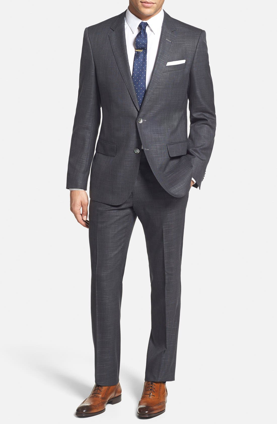 BOSS HUGO BOSS 'Hutson/Gander' Trim Fit Wool & Silk Suit Nordstrom