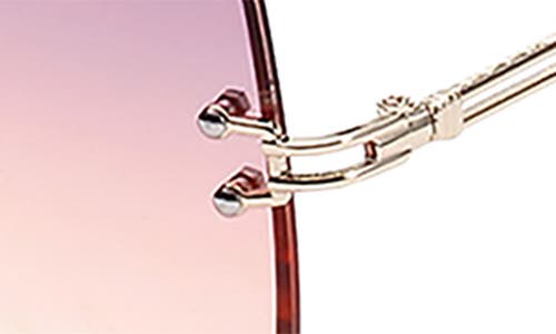 Shop Fifth & Ninth Miami 58mm Rectangle Sunglasses In Gold/pink