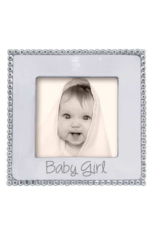 Mariposa Beaded Baby Girl Recycled Aluminum Picture Frame in Silver at Nordstrom
