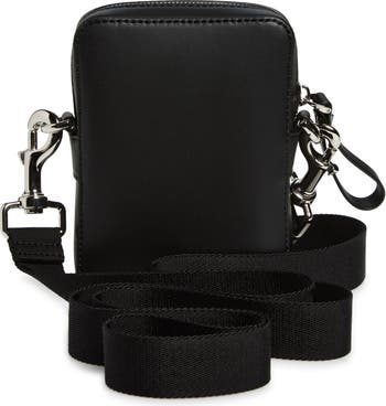 Small Vltn Leather Crossbody Bag for Man in Black/white