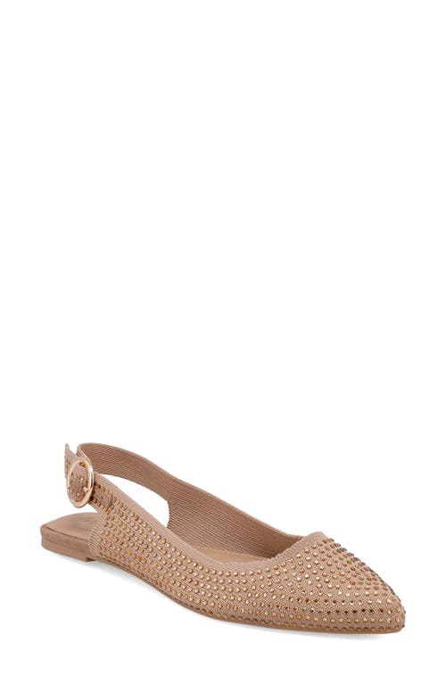 Mia Kathrina Slingback Pointed Toe Flat In Sand/gold