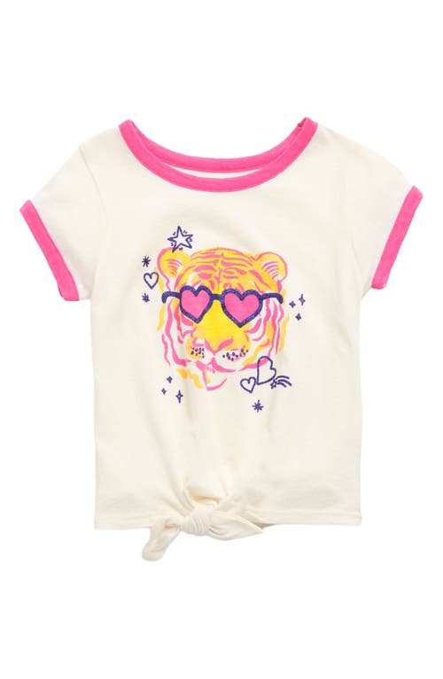 Tucker + Tate Kids' Tie Front Graphic Tee in Ivory Egret Hey Tiger